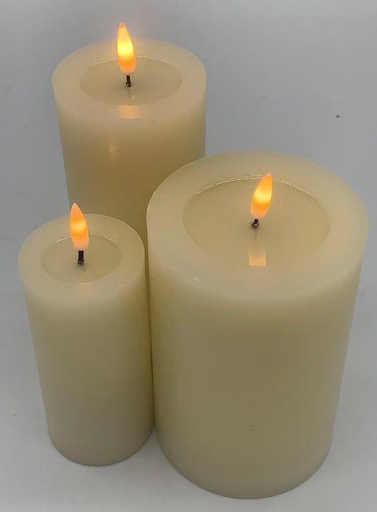 LED Real Wax Flameless Candle Assortment 3PK