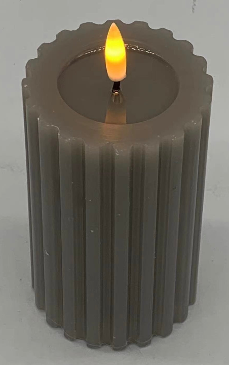 LED Pillar Flameless Candle Stripe Single Pack