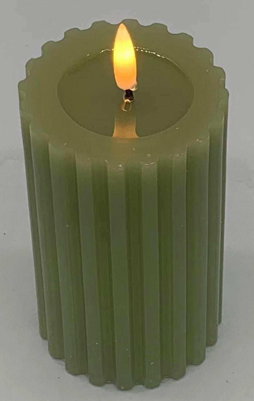 LED Pillar Flameless Candle Stripe Single Pack